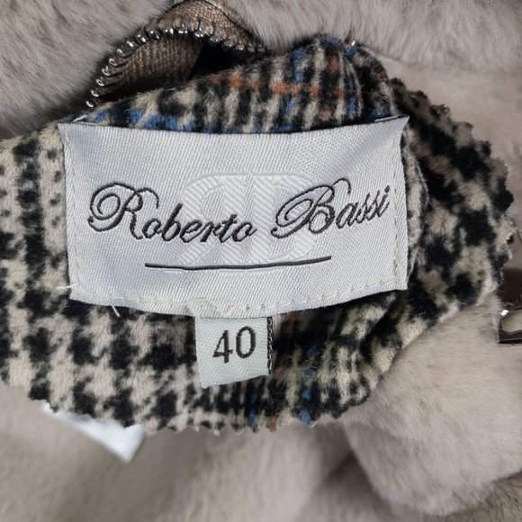 Roberto Bassi Coat Womesn Multicolor M 40 Faux suede & Fur Revirsable Hooded #99 - Picture 8 of 9